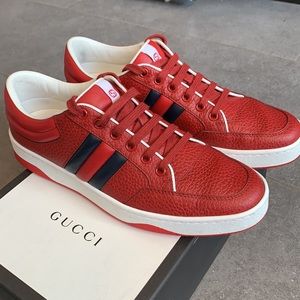 Red Gucci Sneakers Size 9 - once worn
